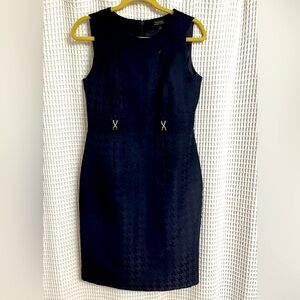 Tahari ASL Cut Out Navy Dress